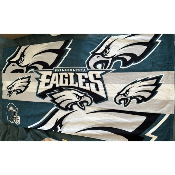 Vintage 90s Philadelphia Eagles Beach Towel 58” x 28” NFL Football McArthur - Picture 6 of 11